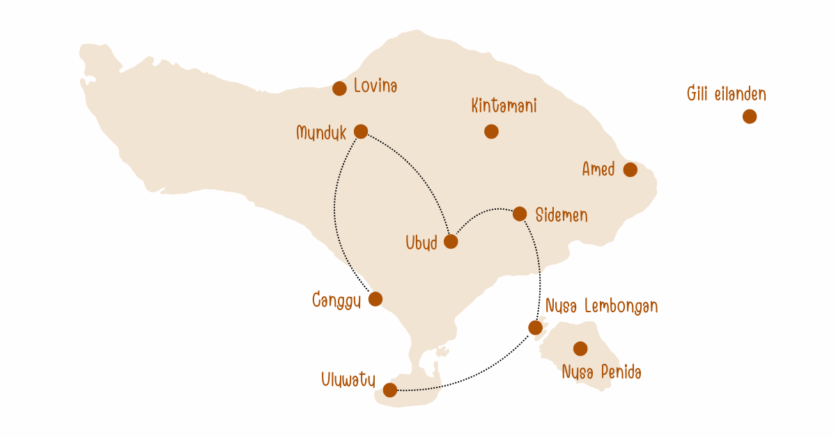 reisroute Bali 2 - 3 weken