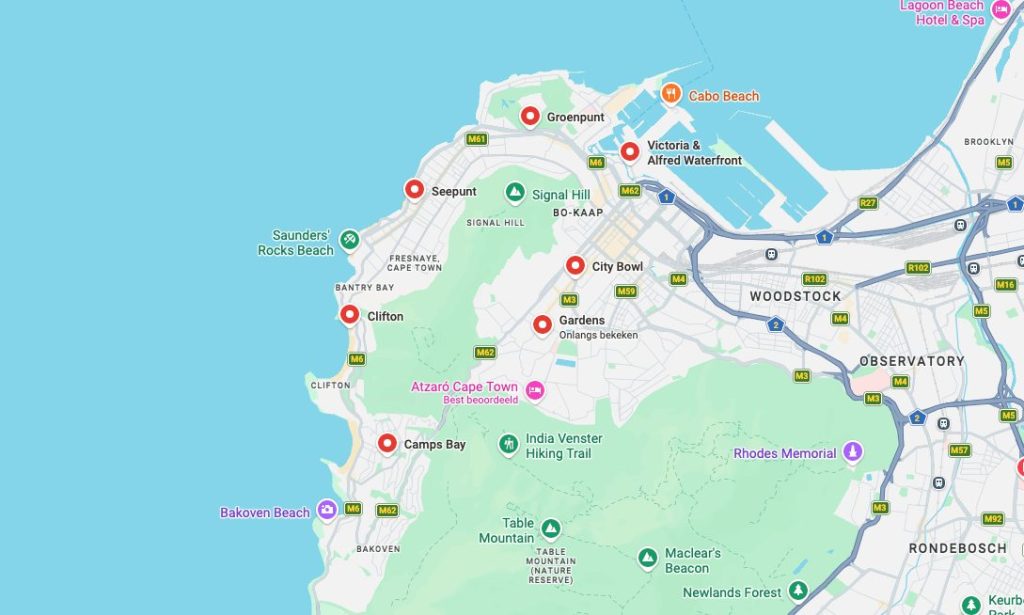 Veilige wijken in Kaapstad