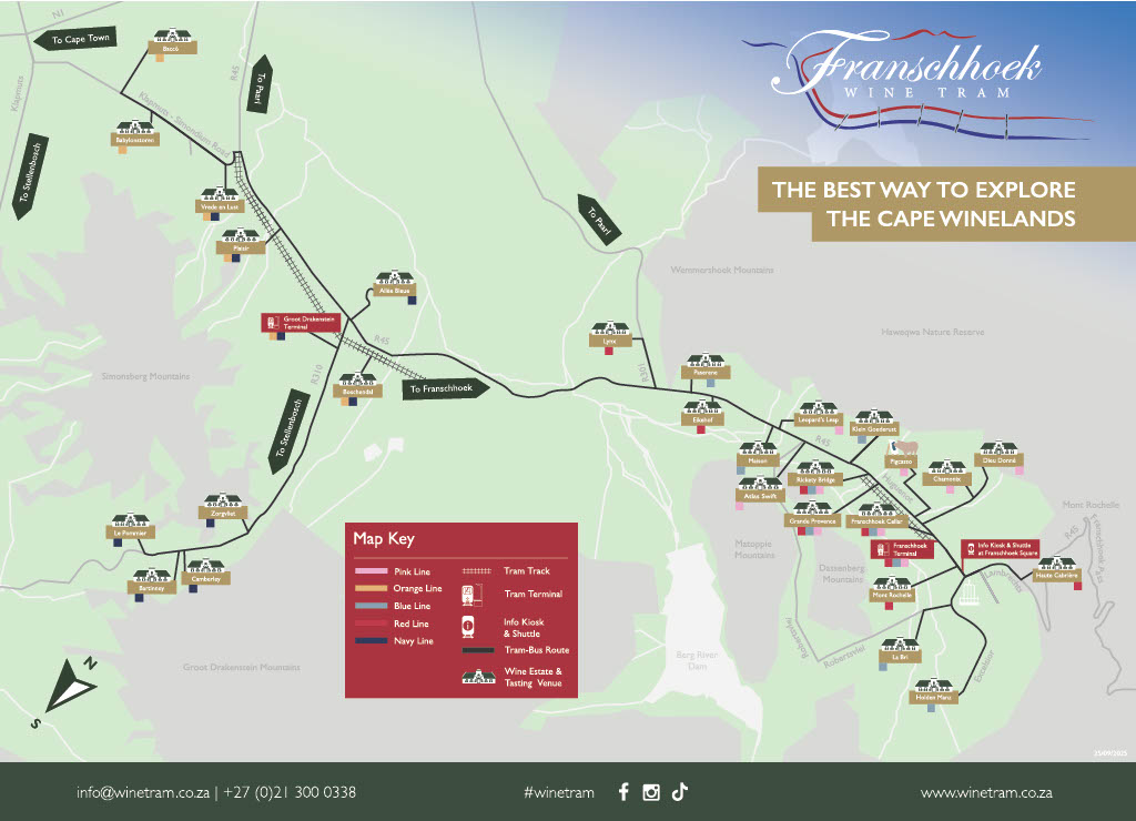 Wijntram Franschhoek kaart